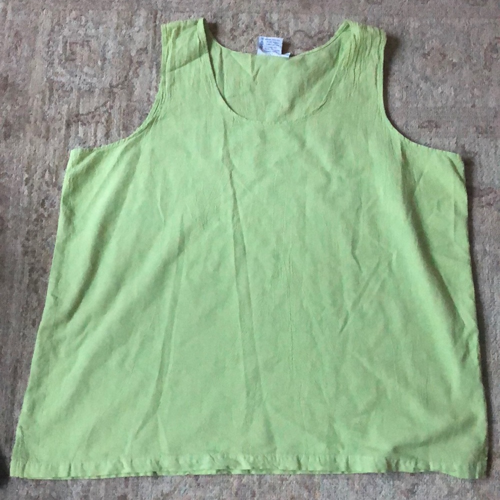 Cottonseed sleeveless top in lime color